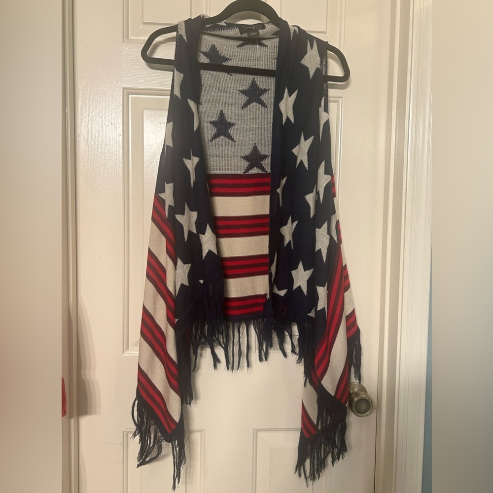 Serendipity red, white and blue vest size 1X